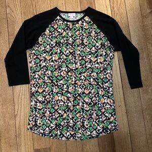 LuLaRoe Disney Goofy multicolor geometric Mickey Mouse Friends mid sleeve top